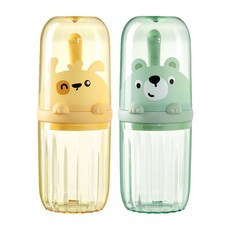 엘엘리빙 휴대용 동물친구 칫솔 케이스, 2개, 혼합색상