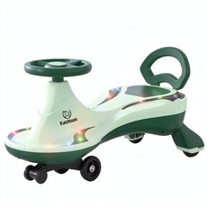 Fashion 兒童扭扭車 音樂燈光加厚車身, 淺綠黑色普通輪音樂燈光加厚車身, 1個