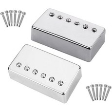 기타 험버커 커버 2개 나사 12개 포함 50 52mm 픽업 세트 향상된 사운드 레스폴 모델 호환 골드 2325471, Silver