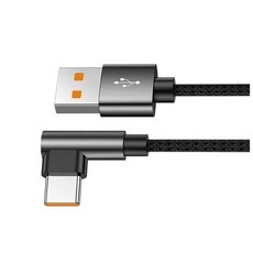 【數據線】10A超級快充線 USB A toType-C彎頭數據線 適用Type-C接口手機充電線3米/2米/1米/0.3米(蘋果勿選), USB A to C 10A快充（蘋果勿選）, 1個, 1m