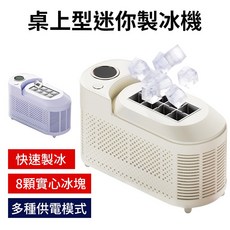 桌上型迷你製冰機 快速製冰 迷你輕巧 晶瑩剔透實心冰塊, 經典家用款 奶油白, 1個