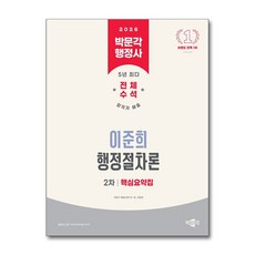 2026 박문각 행정사 2차 이준희 행정절차론 핵심요약집