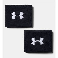언더아머 UNDERARMOUR UA 퍼포먼스 남성 3인치 손목 밴드 2장 1276991 429357, 001(블랙)