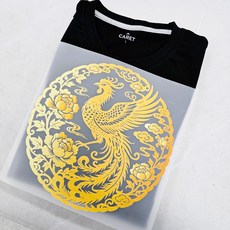 이로나 의류 리폼 DIY 다림질 열전사지 패치 곤룡포 황룡 봉황 대형 소형, 1개, 목란봉황20cm