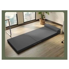 접이식 스펀지매트 4겹 낮잠패드 세탁 가능 학생 사무실 간이침대용 1인용 바닥 매트리스, 그레이 베개 스타일