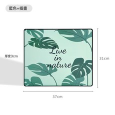 免打孔壁掛式收納櫃 鏡子掛架, 藍色插畫款:如圖, 1個