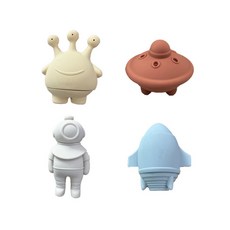 食品級硅膠兒童洗澡玩具壓力噴水玩具飛碟火箭外星人浴缸玩水玩具, 1個, 洗澡玩具1:1個