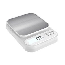 틴솔 주방 저울 10kg 1g 정밀 커피 고정밀 그램 전자 LCD 타레 기능, 라이트 그레이