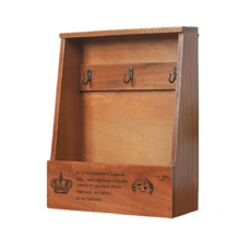 玄關壁掛鑰匙盒, 1個, 木質鑰匙盒-梯形款