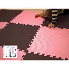 方格子地墊 64x64x2.3cm 無毒地墊 巧拼地墊 爬行墊 遊戲地墊 運動墊 防撞墊, 1個, 64*64*2.3cm馬卡龍粉紅配馬卡龍