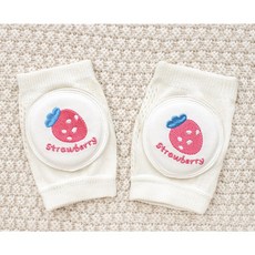 lovepippys 愛皮 寶寶母嬰 嬰兒學步防摔護膝 透氣網眼加厚海綿 彈性防滑小草莓/兔子款, 1個, 小草莓