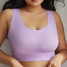 크로스 더블레이어 빅사이즈 5XL까지 여성 심리스 스포츠브라 브라탑 BR-206