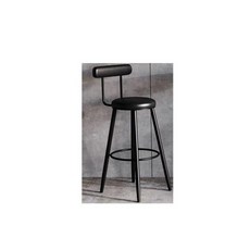 북유럽 바 체어 창가 철제바 의자 등받이 인테리어, 65cm 블랙 가죽