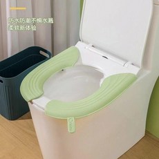 防水馬桶墊 四季通用 可水洗加厚 粘貼式坐便套, 1個, 牛油果綠 1對裝