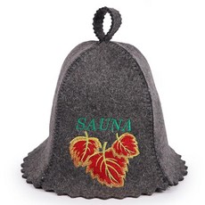 PetriStor 사우나 모자 자작나무 잎 - 여성용 울 남성용 목욕탕 천연 펠트 캡 회색. 160250 6387842442, 회색