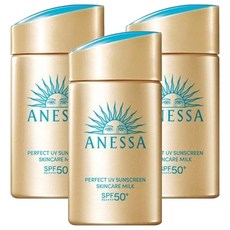 아넷사 퍼펙트 UV 선스크린 스킨케어 밀크, 3개, 60ml