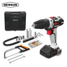 뉴썬 리튬이온 고속충전 무선 해머드릴세트 18.5V ENS-D1800, 1세트, 구성품 13종
