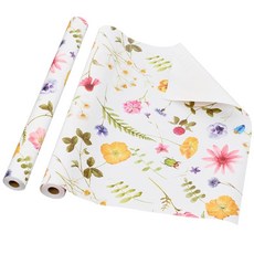 Tenceur 61 x 30.5m(24 x 100피트) 수채화 야생 꽃 게시판 종이 다채로운 꽃 변색 방지 종이 롤 계절별 봄 여름 보드 장식 학교 벽 칠판 교실 DIY 공예