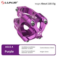 스템 알루미늄 합금 MTB 도로 자전거 핸들바 초경량 고강도 짧은 31 8MM CNC 스템 DH AM XC 부품, A style-Purple, 1개