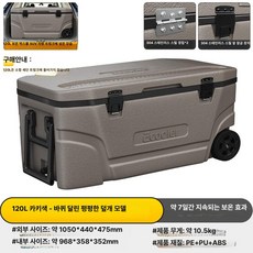 대용량 캠핑 차량용 보냉 보온 냉장고 이동식 야외 냉동고, 1 개, 120L 플랫 뚜껑 아이스팩 10개 포함, 1L