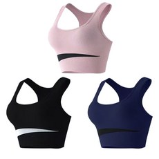 BIKASU 여성 스포츠 브라 노와이어 빅사이즈 편안한 브라 3p