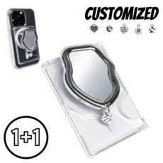 몬드 커스텀 실버 미러 그립 톡홀더 맥세이프 카드케이스 Y2K 스마트톡, 1개, 멜팅웨이브