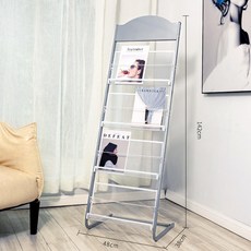 雜誌架 文宣資料架 展示架 書報置物架 單頁展架 落地報紙架 多層書刊收納架, 新寬48四層銀色弧