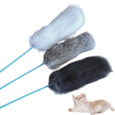 레이지웍 고양이가 환장하는 리얼토끼털 오뎅꼬치 장난감 3개