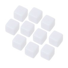 10개 16mm/18mm/20mm 6면 아크릴 흰색 빈 주사위 수학 도구, 그림과 같이, 1세트
