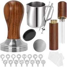 53.3mm 커피 탬퍼 세트 24PCS 에스프레소 액세서리 ， 바리스타 키트 WDT 도구 스테인리스 프로팅 피처 교반기 매트 라떼 아트 펜 퍽 스크린, 53.3mm 커피 탬퍼 세트 24PCS 에스프레소 액세