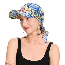 ZLYC 여성용 여름 케모 헤드웨어 브림 바이저 모자 비니