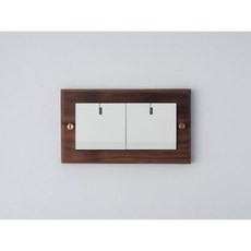 開關拔拔switchpapa工業風北歐風無印風黑胡桃木Glatima黑灰白螢光雙開關, 1個, 白