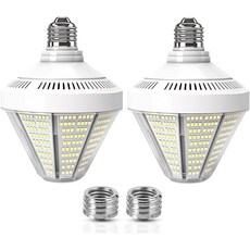 10500 루멘 LED 콘 코브 전구 70와트 700와트 등가 5000K 일광 E26 E39 모굴 베이스 차고 조명 실내 실외 2팩용 에너지 절약형 100-277v