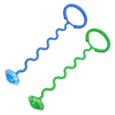 위시월드 LED 발목줄넘기 KC인증 꼬불이형, 그린 블루, 2개