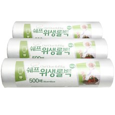 쉐프 대용량 위생롤백 중형 30 x 40 cm 500p, 500개입, 3개