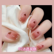 指甲油 冰透果凍感, 1個, 02冰透蜜糖