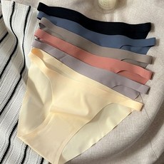 冰絲無痕內褲女士性感細腰薄款純棉襠低腰透氣運動少女三角褲, 膚色,L 42.5-55.0公斤