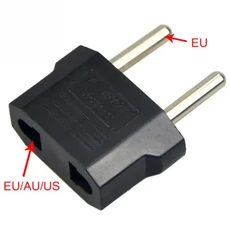 1Pc EU/US/AU 플러그 어댑터 2 핀 EU 라운드 소켓 입력 AC 110V250V 10A 여행용 변환기 전원 220V, 01 Eu 플러그, 01 Black