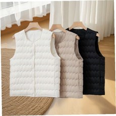 경량 패딩 베스트 여성 가을겨울 데일리 캐주얼 포켓 조끼 심플 베이직 이너