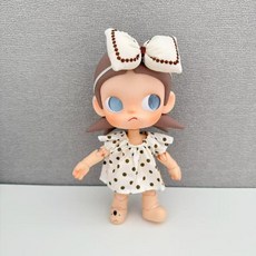 팝마트 지거 Zsiga 1/8 20cm 액션 피규어 인형 인형옷 스커트 헤어피스 2피스 세트, 20cm 가지 누나의 옷에는 인형이 포함되어 있지 않아, 화이트 닷 스커트 2피스 세트