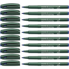 슈나이더 익스프레스 파인라이너 다공성 포인트 펜 스틱 미디엄 0.8mm 블루 잉크 블루그린 배럴 10개박스, Blue