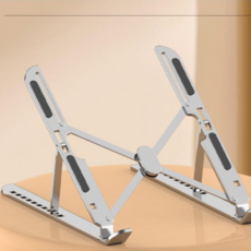 오레네 초경량 접이식 휴대용 10단 노트북 거치대 (+파우치), 실버, 1개