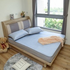 BuyJM 3D涼感紗透氣床包組 涼蓆 涼墊 G-D-GE018 涼感舒適 透氣排濕 夏季必備, 藍色,雙人加大6尺