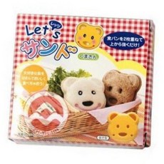 小熊頭造型DIY三明治模具 麵包吐司壓模 廚房料理 壽司飯糰製作器, 1個, 小熊頭造型（彩盒）