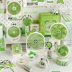 럭키펫 팬더 미니 선풍기 캐릭터 핸디형 탁상용 목걸이형 어린이 학생 여름 선물 손선풍기, 러러펫 책상용 선풍기, 단일 모델