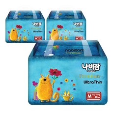 나비잠 울트라씬밴드 중형 3팩 기저귀, 120매, 중형(M)