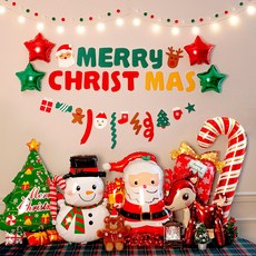 크리스마스 가랜드 펠트 산타 눈사람 루돌프 트리, C-3) 크리스마스 가랜드 팩, 1개