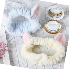 세안밴드 고양이 세안 헤어밴드 세수 세면 머리띠, 핑크