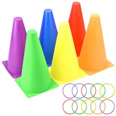 manekinext 고리던지기세트 콘링 수납 봉투 포함 컬러풀 남녀노소 레크리에이션 운동회 경량