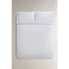 ZARA 파이핑 피케 이불 커버 - 다크 그레이 6115/088/922, 싱글
